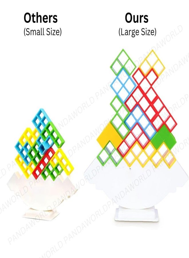 Panchani Tower Game 16 Pcs Stack Tower, Swinging Tower, Swing Stack High Child Balance Building Block 2-4 Players | Interactive STEM Toy for Family, Travel, Parties for Adults & Kids - Image 3